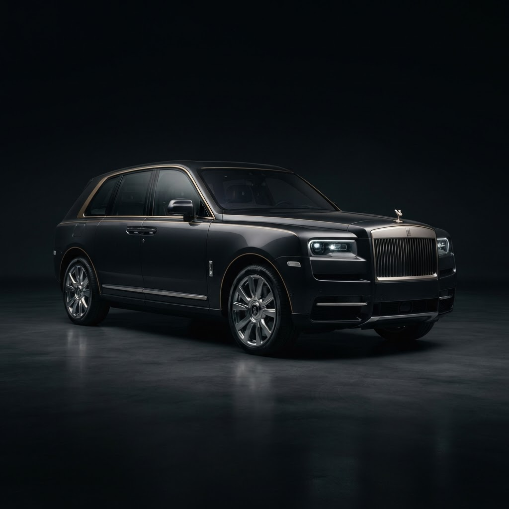 Premium luxury vehicle in a dark studio